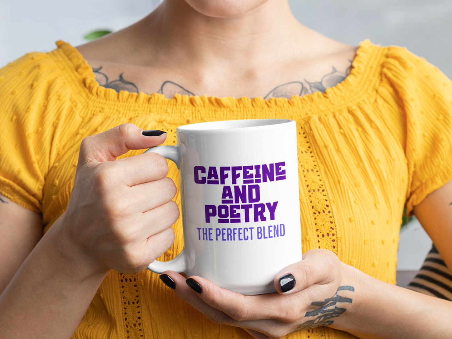 Caffeine and poetry the perfect blend mug