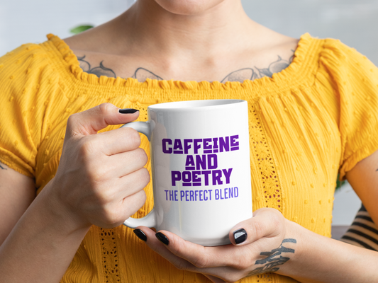 Caffeine and poetry the perfect blend mug