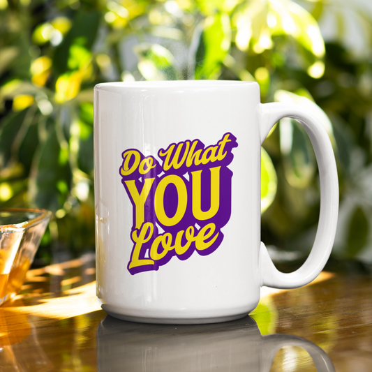 Do what you love white glossy mug