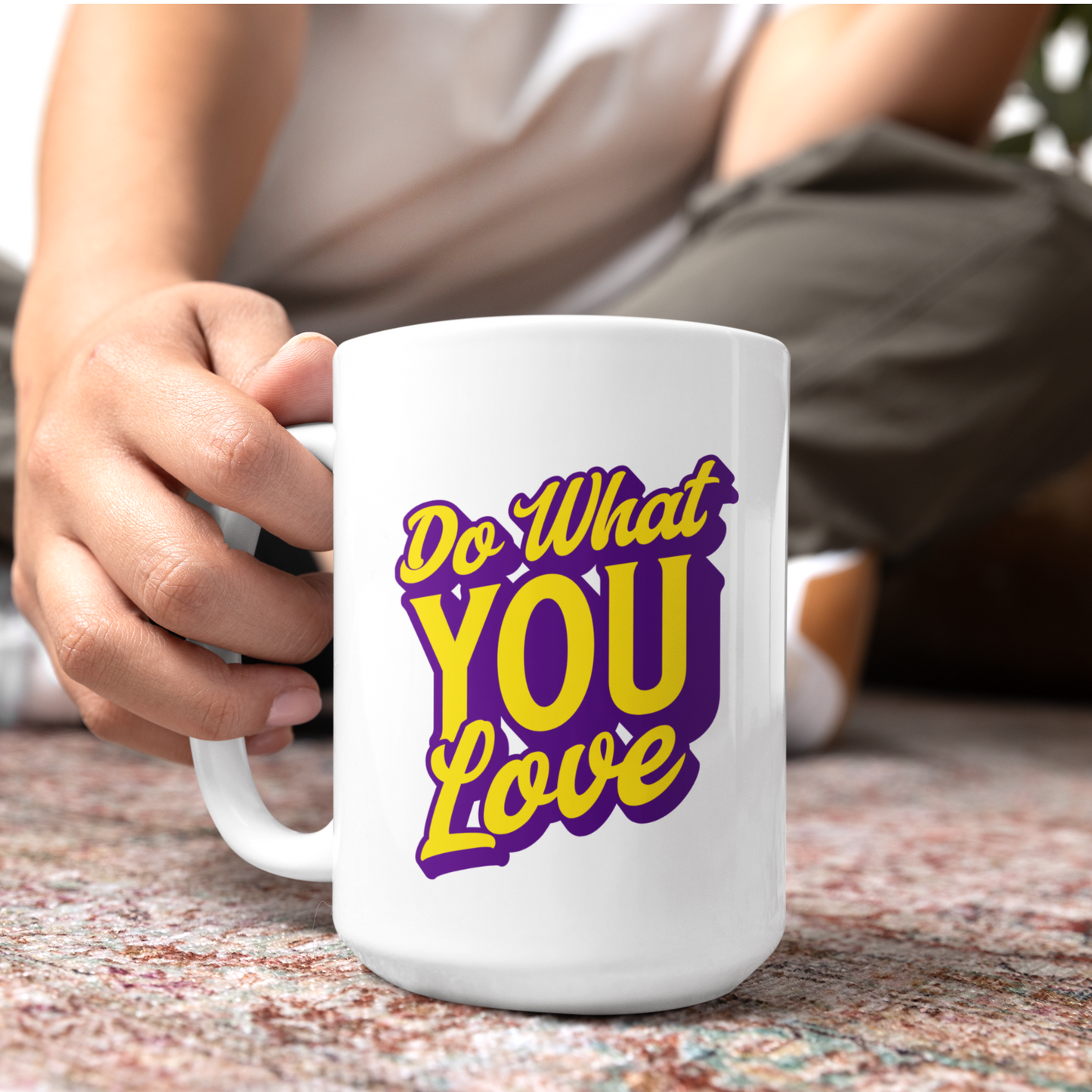Do what you love white glossy mug