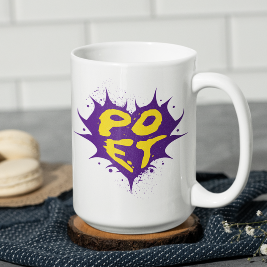 Poet white glossy mug