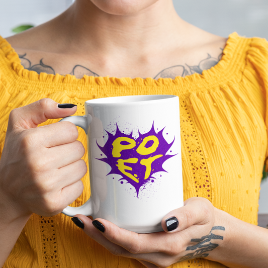 Poet white glossy mug